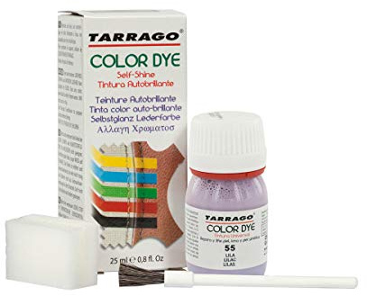 Colori e Tinture per Scarpe o Borse 25 ml | Pelle Naturale e Sintetica | Con Pennello e Spugna Applicatore ((55) Lilla)