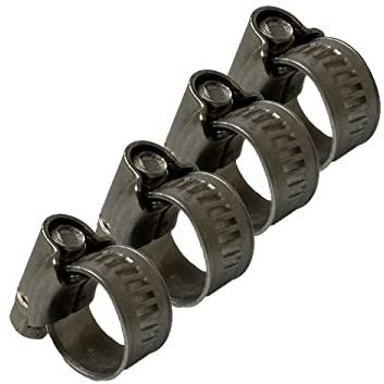 Hi-Grip Hose Clamps Clips Stainless Steel - British Type - Pipe Clamp 13-20mm, 4PCS