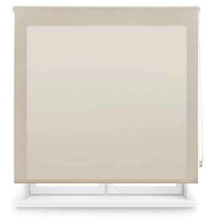 Blindecor Ara | Tenda a rullo traslucida tinta unita - Marrone chiaro, 120 x 175 cm (Larghezza x Altezza) | Dimensioni del tessuto 117 x 170 cm | Tenda per interne