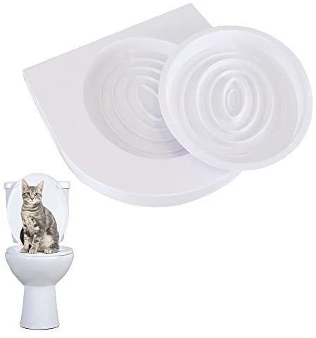 ASAB Cat Toilet Seat | Kitty Potty Training Tray | Odourless Plastic Cat Toilet Trainer - White