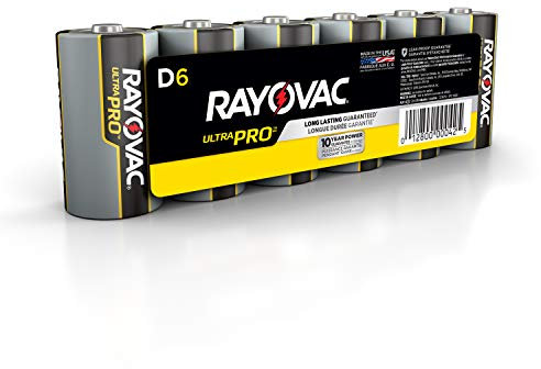 Rayovac UltraPro Alkaline D Batteries, 6-Pack (ALD-6)