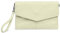 Caspar Elegante Leder Clutch Abendtasche aus samtweichem Nappaleder Damen Umhängetasche - PREMIUM LINE - Modell No.322 - Made in Italy, Farbe:creme weiss, Accessoires:One Size