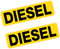 2 x Aufkleber Druck Diesel Vinyl schwarz auf gelb 80 mm Auto Van Taxi, Gelb oder Schwarz-80 mm.