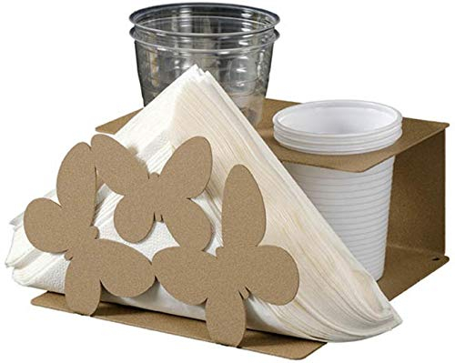 ARTI E MESTIERI PORTA SET TAVOLA PORTA BICCHIERI TOVAGLIOLI BEIGE FARFALLE