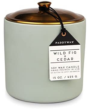 Paddywax Candles HY1504Z Hygge Collection Scented Candle, 15-Ounce, Wild Fig + Cedar