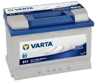 BATERIA plomo ácido COCHE VARTA BLUE DYNAMIC E11 74AH 680A 12V POSITIVO DERECHA Dimensiones: (L) 278mm.- (Al) 190mm.- (A) 175mm. Para automóvil de turismo