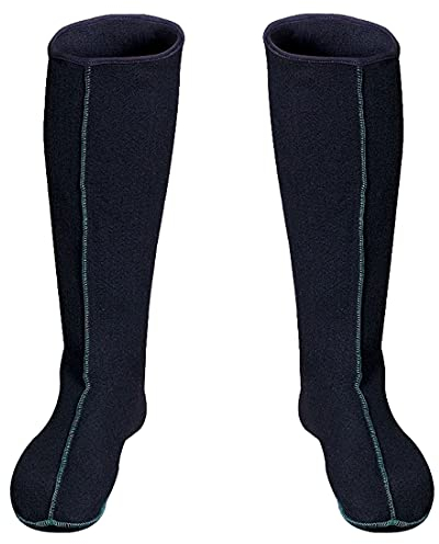 3Kamido Calze per Stivali in Feltro, Nero 35/36 Scarpe Interne per Stivali in Gomma, 36-50, Lunghe, Calza Donna, Uomo, Inserto riscaldante in Feltro, Calze Termiche