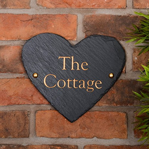 Rustic Heart Shape House Sign personalised with your address
