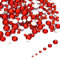 LolliBeads Resin Crystal Round Nail Art Mixed Flat Backs Acrylic Rhinestones Gems,Mix Size 1.5-5 mm, Color Siam Red (1200Pcs)
