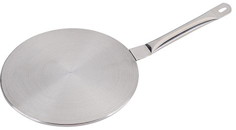 Fdit Adaptador Induccion Plato de acero inoxidable para difusor de calor con mango para cocinas eléctricas de inducción de gas