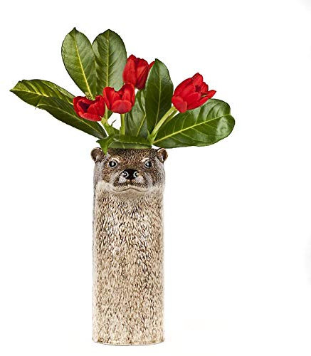Quail Keramikvase, Motiv Otter, Groß, Handbemalt, Keramik, Vase, 3312241, Trompete, Mehrfarbig, 27 cm