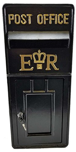 Replica Wall Mounted ER Post Box Or Letter Box - Black