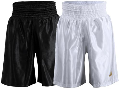 adidas Unisex Boxing Training Fight Satin Box Shorts für Sparring, Schwarz, M EU