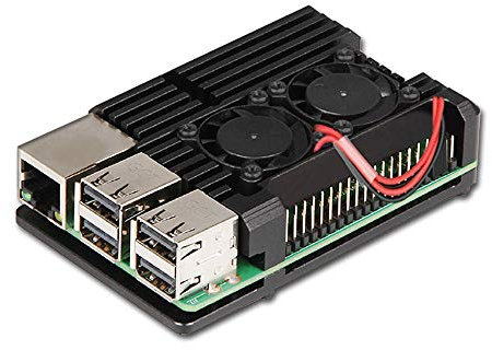 ZkeeShop Aluminium Gehäuse mit Dual-Lüfter Kühlkörper Compatible for Raspberry Pi 3 Model B,Pi 3 B+,Pi 2 Model B (Raspberry Pi Board nicht enthalten) (With dual fan)