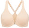 DELIMIRA Women's Front Fastening Bras Seamless Unlined Racer Back Plus Size Underwired Plunge Bra Beige 34E