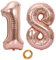 Palloncini Numero 18, Palloncino 18 Ragazze Oro Rosa Palloncini 18° Compleanno Pallone Foil Deco 18 Palloncini Oro Rosa Grande 32 Pollici Pallone Foil Elio Gigante 18°Compleanno Ragazze(18)
