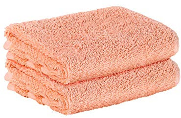 StickandShine 2er SET Premium Frottee Gästehandtuch 30x50 cm in peach in 500g/m² aus 100% Baumwolle