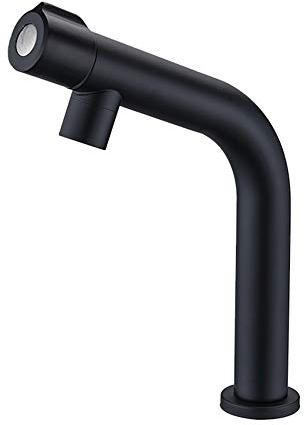 Edelstahl-Kaltwasserhahn für Badezimmer, Waschbecken, WC, Farbe: Schwarz