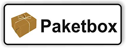 generisch Paketbox Symbol Aufkleber, Abziehbild R 34/7 w (20 x 8 cm, Weiß, Minimalistisch)