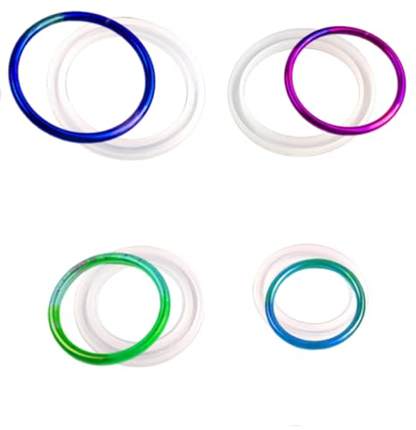 iSuperb 4 Stück Epoxidharz Silikonform Armband Ringe 4 Größen Gießform Bracelet Schmuck Epoxid UV Resin Formen Harz Epoxy Formen für Basteln Anhänger Ohrringe(4 Formen)