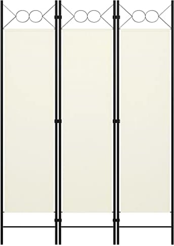vidaXL Raumteiler Klappbar Freistehend Trennwand Paravent Umkleide Sichtschutz Spanische Wand Raumtrenner 3-TLG. Weiß 120x180cm Eisen Stoff