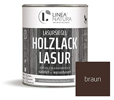 LINEA NATURA 3in1 Lacklasur, Beizeffekt und Versiegelung (1 L, Braun)