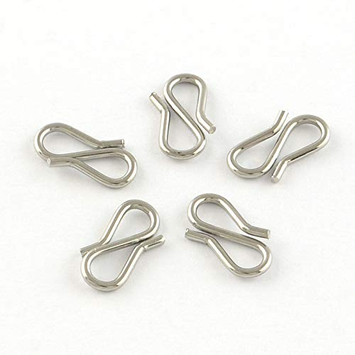 UNICRAFTALE 50pcs 304 Stainless Steel Hook Clasps Golden S-Hook Clasps Metal Material Wing Hooks S Hook Clasps for DIY Jewelry Making 12x6x1mm