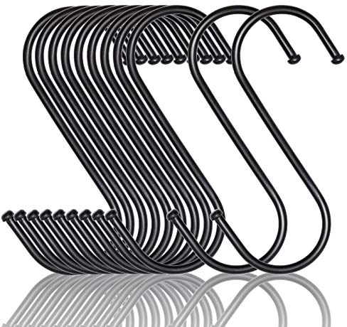 MgcTolBox 20 PCS S Hanging Hooks,Metal Hanging Hook Multi Function Premium Magnetic Stainless Steel Metal S Hooks for Kitchen Spoon Pan Bathroom Bedroom