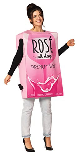 Rasta Imposta Wine Box Halloween Costume Rose All Day Drink Cosplay Dress Up Womens Mens Costumes, Adult One Size