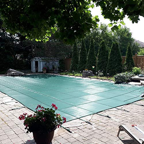 VEVOR Cubierta de seguridad para alberca, cubierta de seguridad para alberca, cubierta de malla verde, cubierta de seguridad para alberca, cubierta de seguridad de invierno (18 x 38 pies)