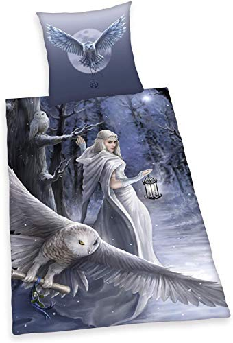 Eule Bettwäsche Herding glatt Anne Stokes Moon 135 x 200 cm 80 x 80 cm NEU Wow - All-In-One-Outlet-24 -