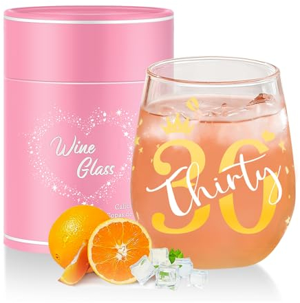 Yalucky Golden Stemless Weingläser, Cheers zu 30th, 40th, 50th Geburtstag Geschenke für Männer Frauen, Party, Hochzeit, Jubiläum, Party Dekorationen Geschenkideen für Frauen