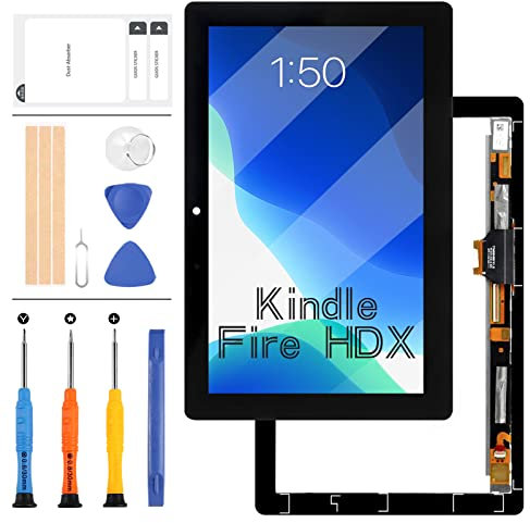 LADYSON Reemplazo de pantalla para Amazon Kindle Fire HDX 8 HDX8 pantalla LCD táctil digitalizador lente de cristal completo Asamblea con herramientas de reparación gratis