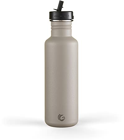 Una botella verde – Botella de agua resistente con tapa deportiva clásica, botella de agua de acero inoxidable, sin aislamiento, botella ecológica de una sola piel, 800 ml (Thunder)