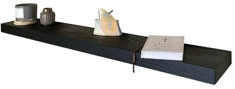 Joel's Antiques - Estantes flotantes de madera de 60 pulgadas para pared, hechos de madera natural, repisa rústica larga y resistente para chimenea y estante para libros, perfecto para sala de estar,