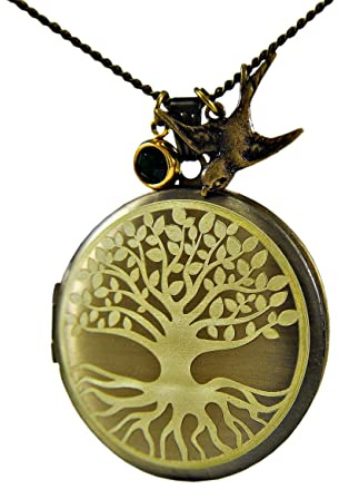 Medaillon zum öffnen für Bilder - Lebensbaum - Halskette Damen - Amulett zum öffnen - Geschenk Frau - Kette mit Bild - Kette mit Foto - Personalisierte Kette - Handmade: Ketten - Bronze -Fotoanhänger