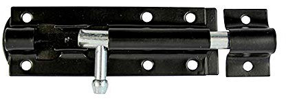 TIMCO Straight Tower Bolt - Black - 8 - Fixings Included