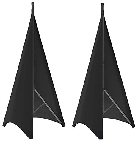 Qeunrtiy Couverture Universelle de Canevas de TréPied de Jupe de Support de Haut-Parleur de DJ LéGer avec Le MatéRiel Extensible de Polyester, 2 PièCes
