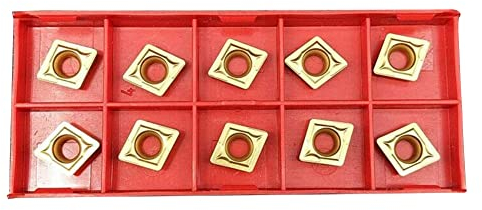 10 Stück Hartmetall-Einsatz, CCMT09T308 CCMT32.52 CNC-Drehmaschinen-Einsätze, Drehwerkzeuge mit Box für Stahl-Halbbearbeitung