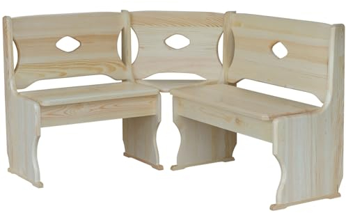 Banco de esquina de madera maciza de pino (100 x 140)