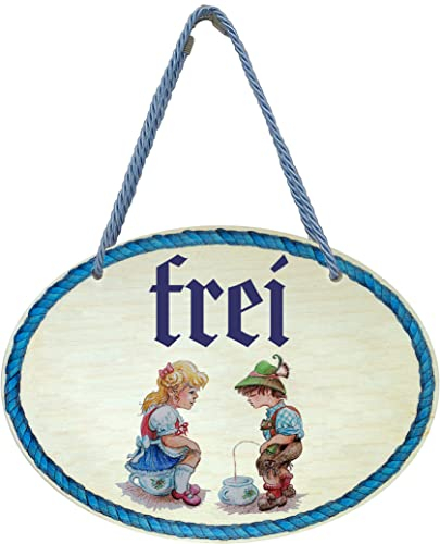 Kaltner Präsente Geschenkidee - Geschenkartikel Deko Türschild im Antik Design Dekoartikel Toilette WC Toilette WC FREI/BESETZT (18 x 13 cm)