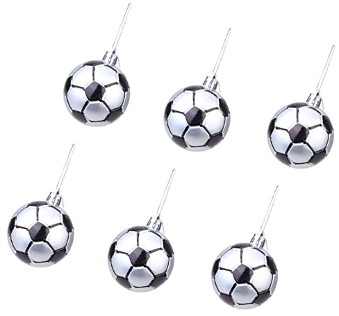 6 Stücke Christbaumschmuck Weihnachtskugeln Fußball Baumschmuck Christbaumkugeln Weihnachten hängen Ornament Kunststoff Sport Thema Weihnachtsdeko für Sportlieber