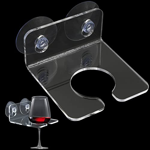 Porte Gobelet Vin Douche Support - Verre à Baignoire Boisson Ventouse BièRe Acrylique Portable Accessoires pour De Bain Chambre Salle Bains Bureau Home Decor Porte-Vin DéCoration