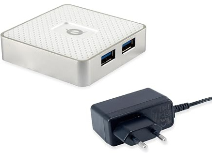 Conceptronic HUBBIES03W 4-Port USB 3.0 Hub inkl. Netzteil Netzteil