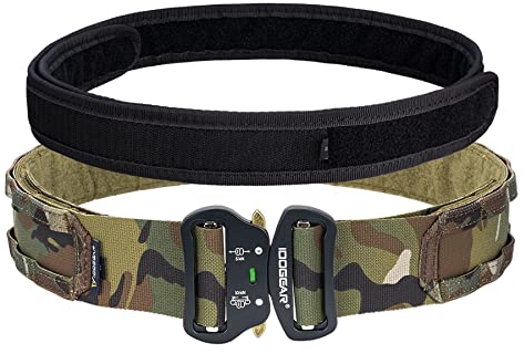 IDOGEAR 2 Cinturón Táctico Militar MOLLE de Alta Resistencia con 1.75 Capa Interior Para Hombres