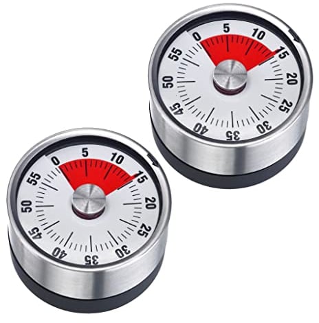Westmark 2 Kurzzeitmesser/Küchentimer, mechanisch, magnetisch, 1-60 Minuten, Edelstahl/Kunststoff, Futura, Anthrazit/Silber, 109022E3