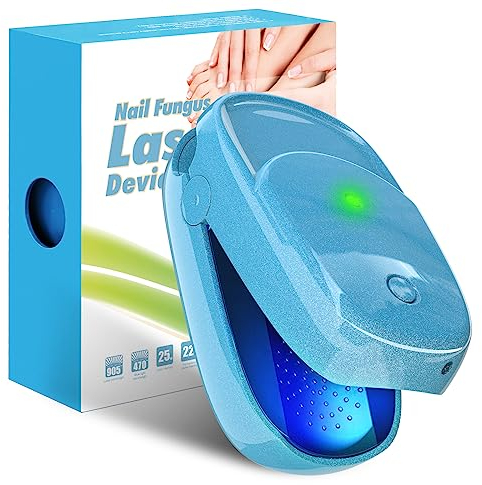 KTS Dispositivo de Tratamiento de Hongos en las Uñas, Láser para Hongos de las Uñas, Recargable para Onicomicosis, Portátil de Limpieza de Uñas con Terapia Láser Fría para el Hogar al Aire Libre