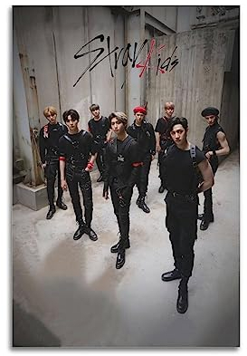 SKZ Poster Stray Kids Poster Koreanisches Pop-Gruppen-Poster, Wandkunstdruck, Retro, ästhetische Raumdekoration, Gemälde, Leinwandposter für Zuhause und Büro, Dekorationen, 30 x 45 cm, ungerahmter