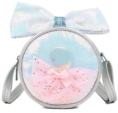 Tomicy Eiskönigin Kinderhandtasche Kinder Mädchen Pailletten Tasche Glitzer Crossbody Geldbörse Handtasche Klein mit Verstellbarem Gurt, Geschenke Für Kinder(13 * 6 * 13cm, KZX6188