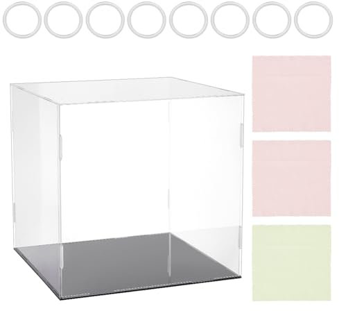 FINGERINSPIRE 31x31x30.5 cm Transparente Acryl Vitrine Zur Selbstmontage Würfel Vitrine Transparente Vitrine Mit Mattschwarzem Boden Aufbewahrungsbox Für Actionfiguren Sammlerstücke